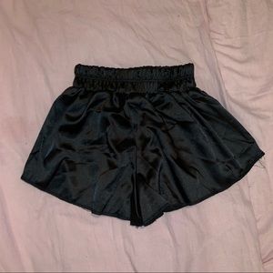 Black Satin Mini Shorts
